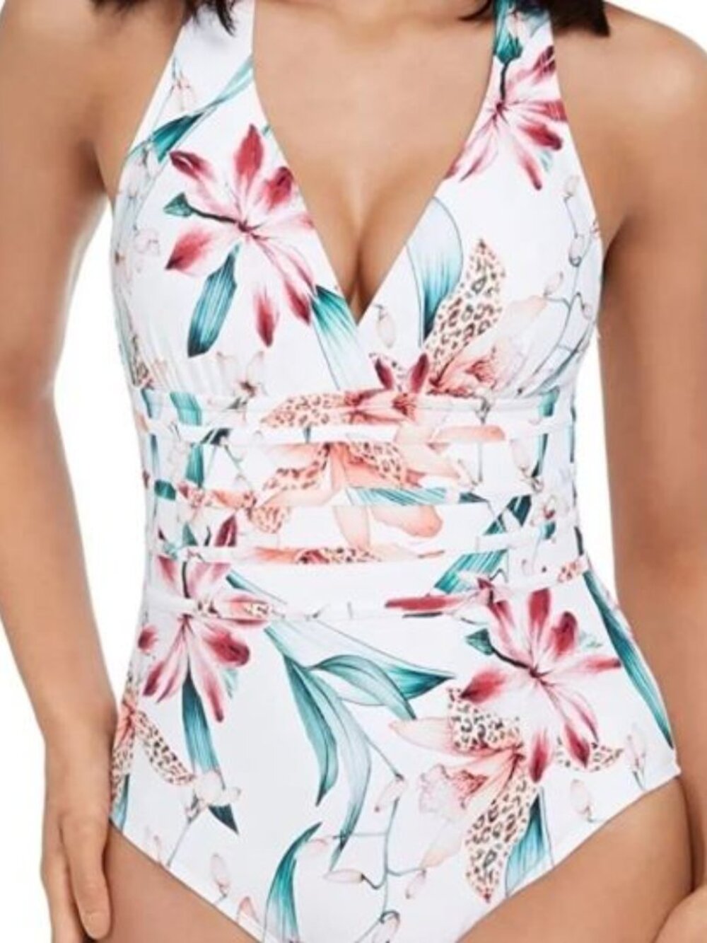 La Blanca Island Goddess One Piece Floral Swimsuit -Size 16